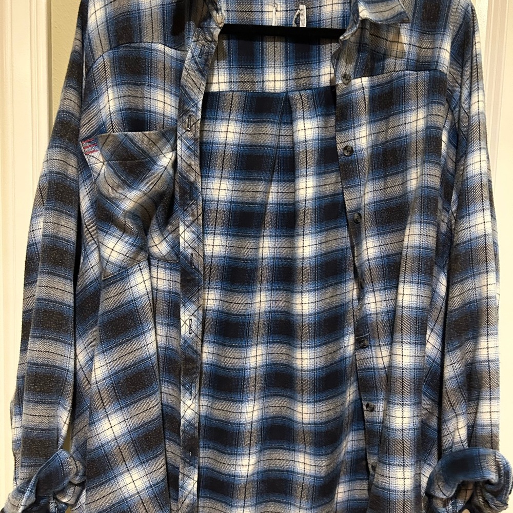 blue UO flannel